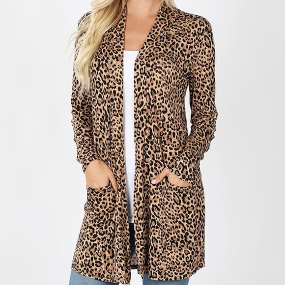 soft leopard cardigan